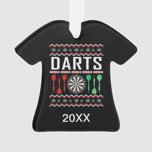 Personalisiert Dart Dartboard Ugly Christmas Sweat Ornament (Vorderseite)