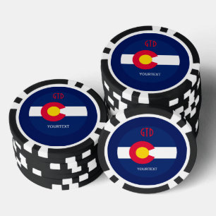 Personalisiert das Flag für den Farbkolorado-Staat Pokerchips