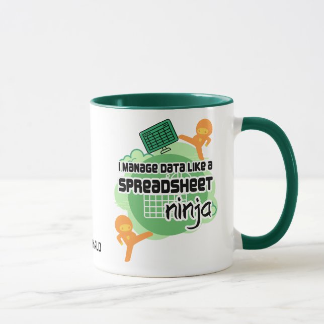 Personalisiert Data Manager SPREADSHEET NINJA Tasse (Rechts)