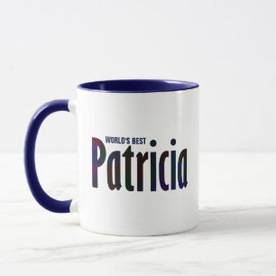 Personalisiert Deep Red, Blue Kariert "Patricia" N Tasse