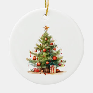 Personalisiert dekorierter Weihnachtsbaum Keramik Ornament