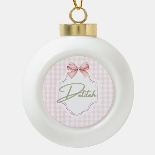 Personalisiert Delilah Baby Girl Kinderzimmer Ging Keramik Kugel-Ornament (Vorderseite)