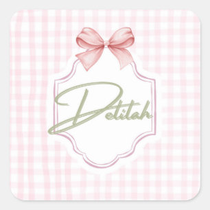 Personalisiert Delilah Baby Girl Kinderzimmer Ging Quadratischer Aufkleber