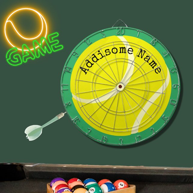 Personalisiert den Mit Monogramm Gelben Tennisball Dartscheibe (Von Creator hochgeladen)