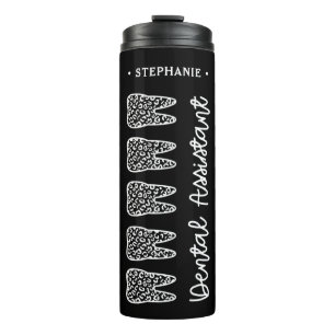 Personalisiert Dental Assistant Leopard Druckkabin Thermosbecher