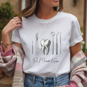 Personalisiert Dentin Beruflich Dental White T-Shirt