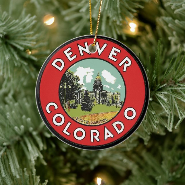 PERSONALISIERT Denver CO Keramik Ornament (Baum)