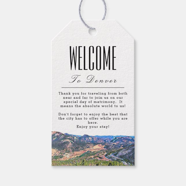 Personalisiert Denver Colorado Begrüßungsmarke Geschenkanhänger (Vorderseite)