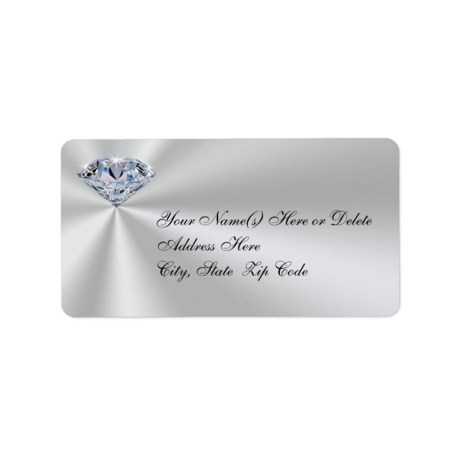 Personalisiert Diamond Anniversary Address Labels Adressaufkleber (Vorne)