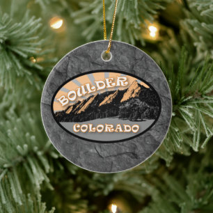 Personalisiert die Flatironen, Boulder Colorado Keramikornament