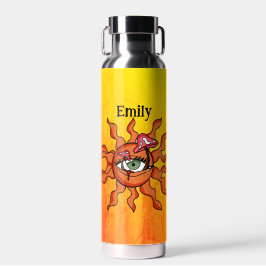 Personalisiert die sonnendurchfluteten Pilzrosen Trinkflasche