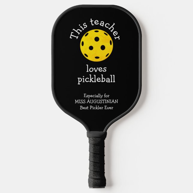 Personalisiert DIESER LEHRER LIEBEN PICKLEBALL Pickleball Schläger (Vorderseite)