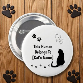 Personalisiert Dieser Mensch gehört der Katze Anst Button