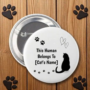 Personalisiert Dieser Mensch gehört der Katze Anst Button