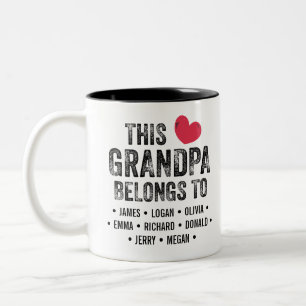 Personalisiert Dieser Opa gehört Individuellen Nam Zweifarbige Tasse