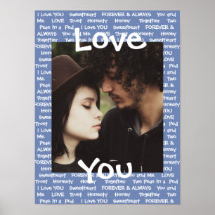 Personalisiert dieses "Liebe You" Coupels blaues P Poster