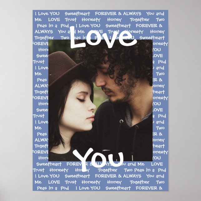 Personalisiert dieses "Liebe You" Coupels blaues P Poster (Vorne)
