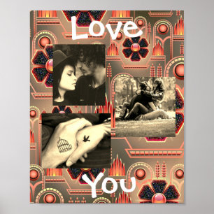 Personalisiert dieses "Liebe You" Couple's Foto Po Poster