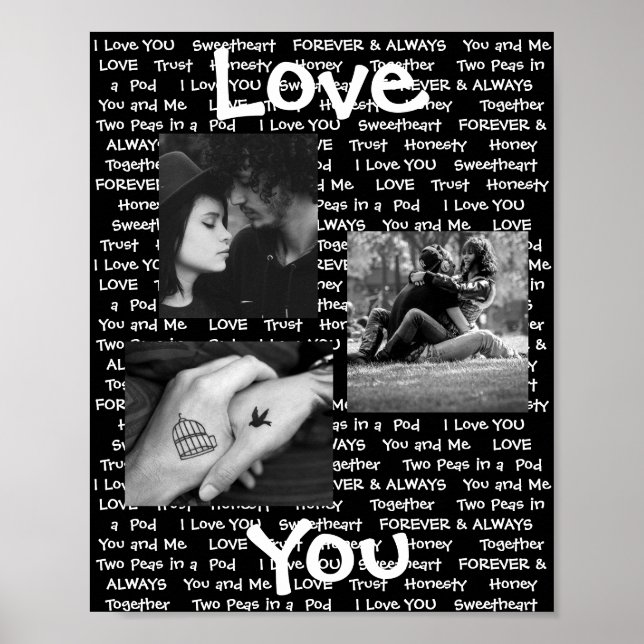 Personalisiert dieses "Liebe You" Couple's Foto Po Poster