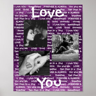 Personalisiert dieses "Liebe You" Couple's Foto Po Poster