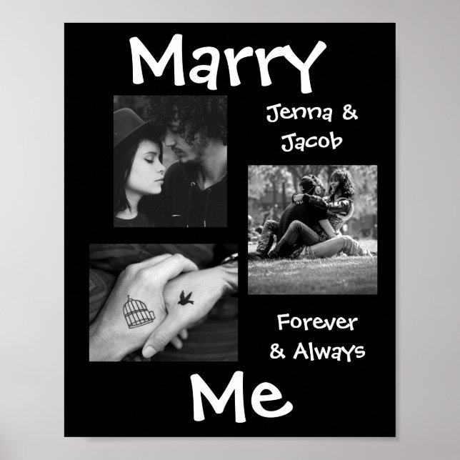 Personalisiert dieses "Marry Me" Coupels Foto Post Poster (Vorne)