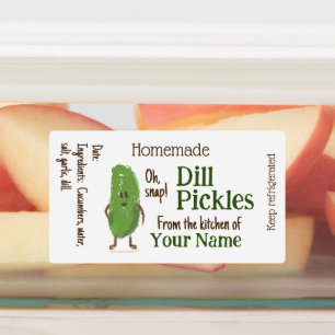 Personalisiert Dill Pickles Funny Cucumber Homemad Etiketten
