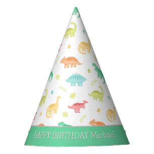 Personalisiert Dinosaur Geburtstagsparty Hats Partyhütchen