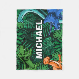 Personalisiert Dinosaur Kinder Dino Jurassic Trex  Fleecedecke