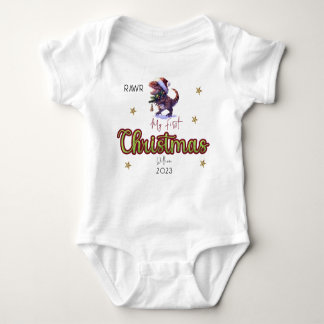 Personalisiert Dinosaur Rawr Babies Erste Weihnach Baby Strampler