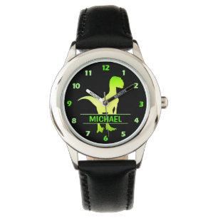 Personalisiert Dinosaur Velociraptor Green Watch Armbanduhr