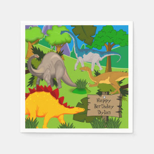 Personalisiert Dinosaurier Geburtstag Serviette