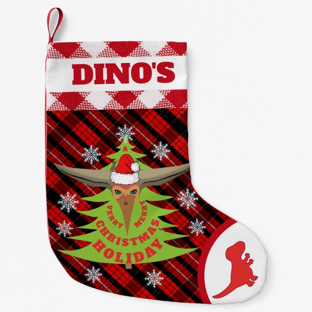 Personalisiert Dinosaurier Pterodactyl Kleiner Weihnachtsstrumpf (Vorderseite)