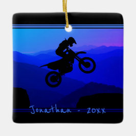 Personalisiert Dirt Bike Motocross Weihnachten Keramikornament