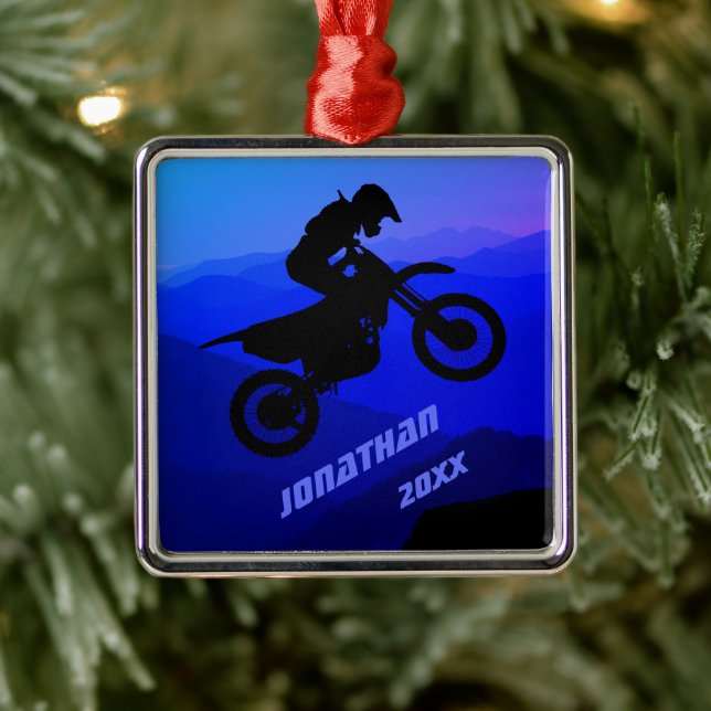 Personalisiert Dirt Bike Motocross Weihnachten Ornament Aus Metall (Baum)