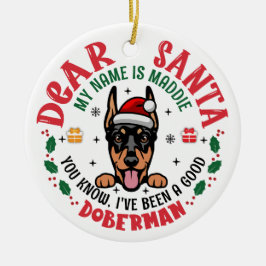 Personalisiert Doberman Pinscher Dog Weihnachtsbau Keramik Ornament