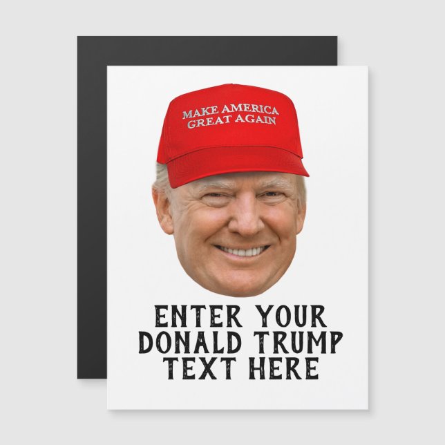 PERSONALISIERT DONALD TRUMP MAGA MAGNETKARTE (Vorne/Hinten)