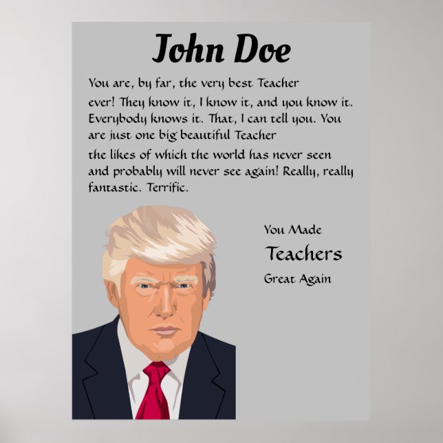 Personalisiert Donald Trump Poster (Vorne)