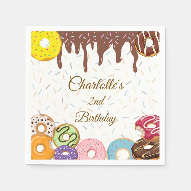 Personalisiert Donut Party Napkins Serviette (Vorderseite)