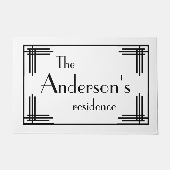 Personalisiert Doormat - Art-Deco-Stil Fußmatte (Vorderseite)