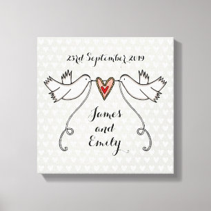 Personalisiert Doves Leinwand Picture Wedding-Gesc