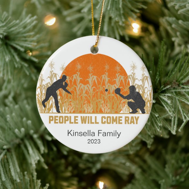 Personalisiert Dream Fields Baseball Weihnachten Keramik Ornament (Baum)