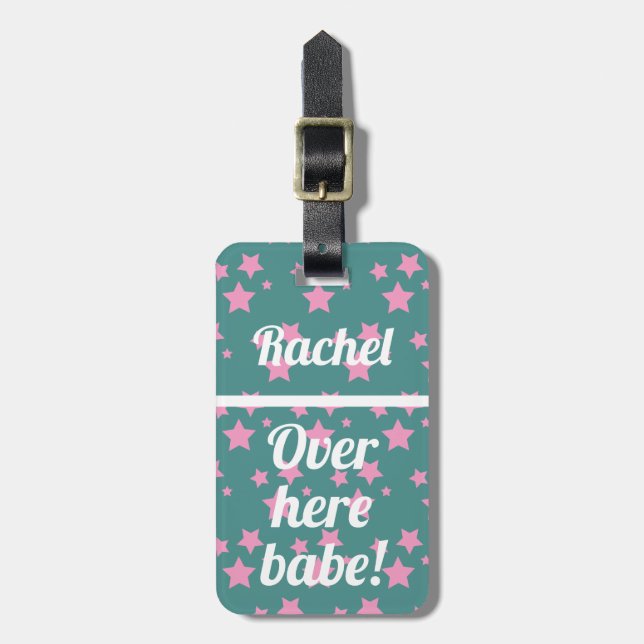 Personalisiert drüben Babe | Funny Luggage Tag Gepäckanhänger (Vorderseite vertikal)