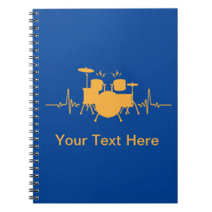Personalisiert Drums Heartbeat - Funny drummer Notizblock