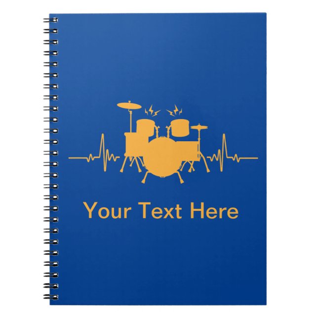 Personalisiert Drums Heartbeat - Funny drummer Notizblock (Vorderseite)