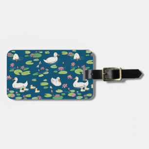 Personalisiert Duck Wasserlilie Navy Blue Luggage Gepäckanhänger