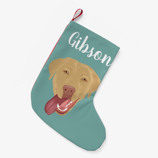 Personalisiert Dudley Labrador Weihnachten Kleiner Weihnachtsstrumpf (Vorderansicht (hängend))