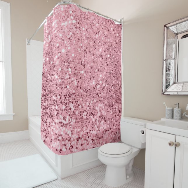 Personalisiert Duschvorhang Rose Gold Glitzer (Beispiel)
