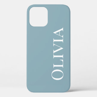 Personalisiert Dusty Blue Modern Typografie Case-Mate iPhone Hülle