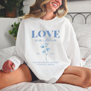 Personalisiert Dusty Blue Wildblume Brautparty Sweatshirt