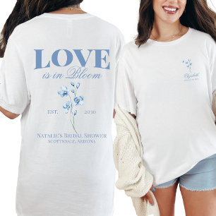 Personalisiert Dusty Blue Wildblume Brautparty T-Shirt